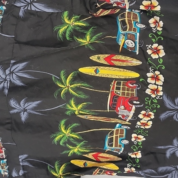 Hawaiian Togs Surf Board Black Print Shirt - Picture 7 of 8